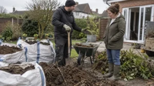 Soil removal during garden clearance